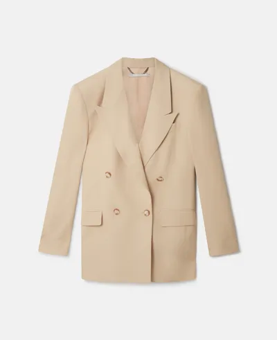 Stella Mccartney Double-breasted Blazer In Sand