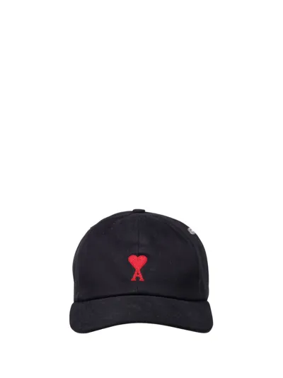 Ami Alexandre Mattiussi Ami Paris Ami De Coeur Logo Embroidered Baseball Cap In Black