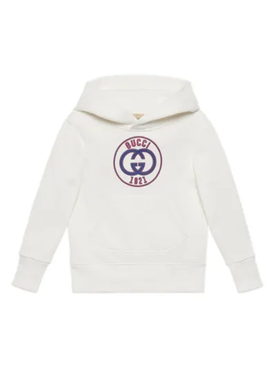 Gucci Kids' Felpa Con Stampa In White