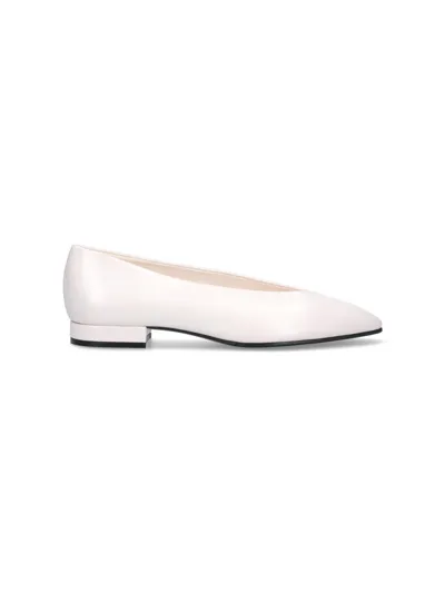 Loro Piana 20mm Rebecca Leather Flats In White