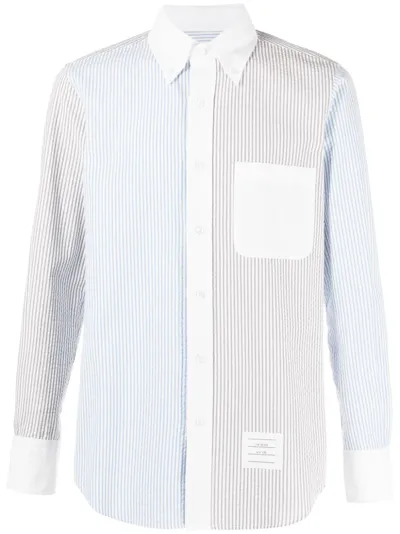 Thom Browne Funmix Striped Shirt In Blue