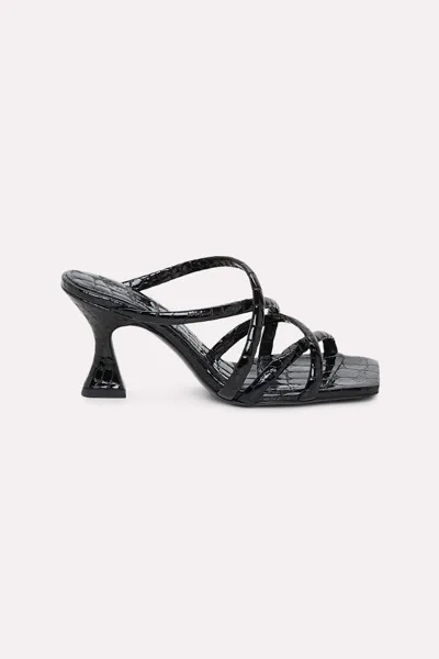 Dorothee Schumacher Square Toe Flared Heel Strappy Sandals In Black