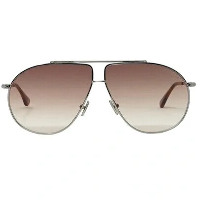 Pre-owned Tom Ford Herren Sonnenbrille Ft0825 Riley-02 14g Sonnenbrille In Silber