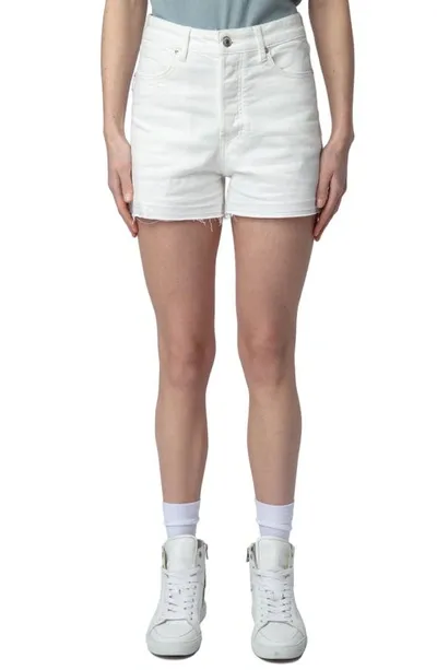 Zadig & Voltaire Sissi Raw Hem Jean Shorts In Judo