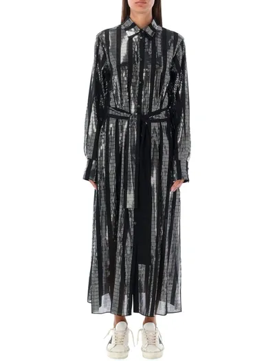 Golden Goose Journey Chemisier Printed Dress In Black