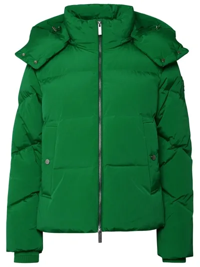 Woolrich Alsea Short Down Puffer Jacket In Green