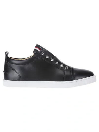 Christian Louboutin F.a.v Fique A Vontade Leather Low-top Trainers In Black