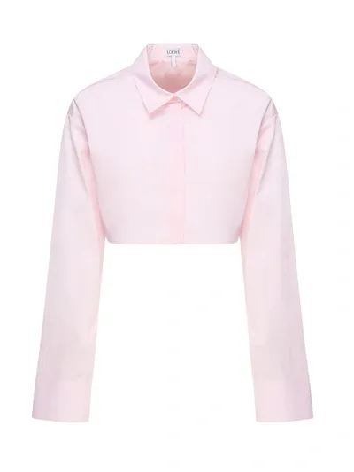 Loewe Cropped Shirt In Pink