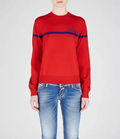 Dsquared2 Knitwear In Red+navy Logo