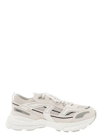 Axel Arigato 'marathon R-trail' White Low Top Sneakers With Logo Detail In Leather Blend Woman