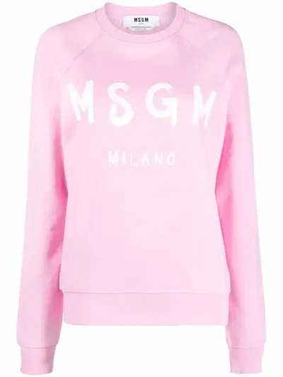 Msgm Sweatshirt With Logo In Rosa