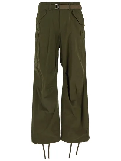 Sacai Cargo Trouser In Khaki