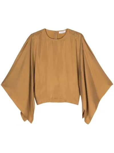 Rodebjer Wide Open-sleeves Blouse In Brown