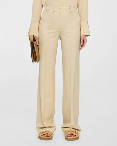 Joseph Morissey Straight-leg Stretch Wool Pants In Safari