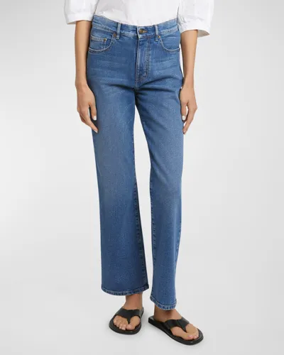 Proenza Schouler Jasper High-rise Straight-leg Ankle Jeans In Mediuim Blue