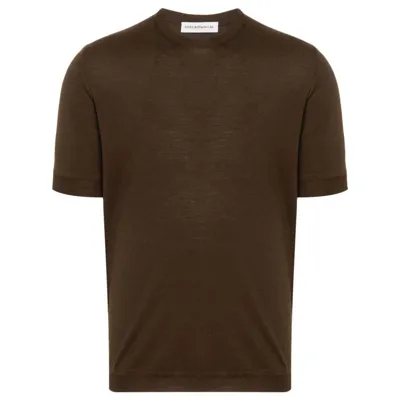 Goes Botanical Knitted Merino T-shirt In Brown