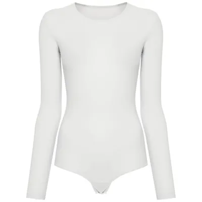 Mm6 Maison Margiela Numbers-printed Bodysuit In Grey