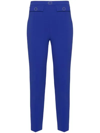 Elisabetta Franchi Slim-cut Cropped Trousers In Blue