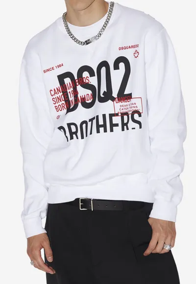 Pre-owned Dsquared2 Dsq2 Bro Sweater White In Weiss