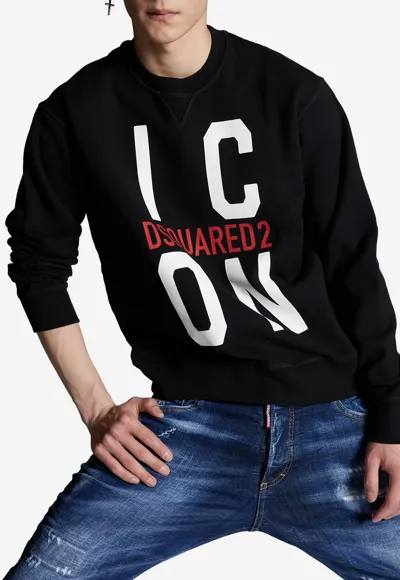 Pre-owned Dsquared2 Icon Sweatshirt Black In Schwarz