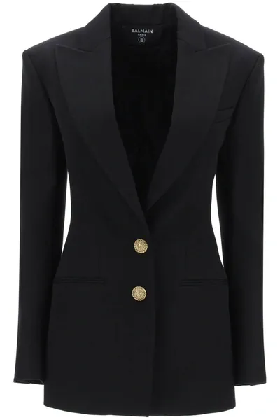 Balmain Fitted Single Breasted Blazer In Multicolor