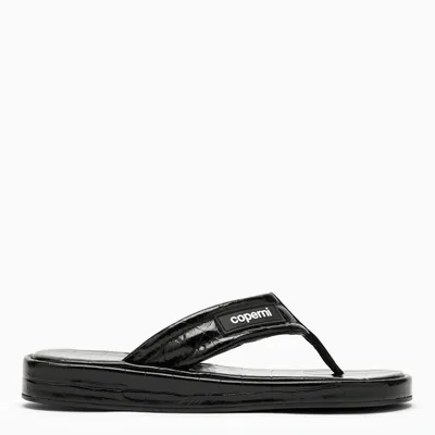 Coperni Logo-embossed Flip Flops In Black