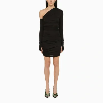 The Andamane Black Olimpia Asymmetric Minidress