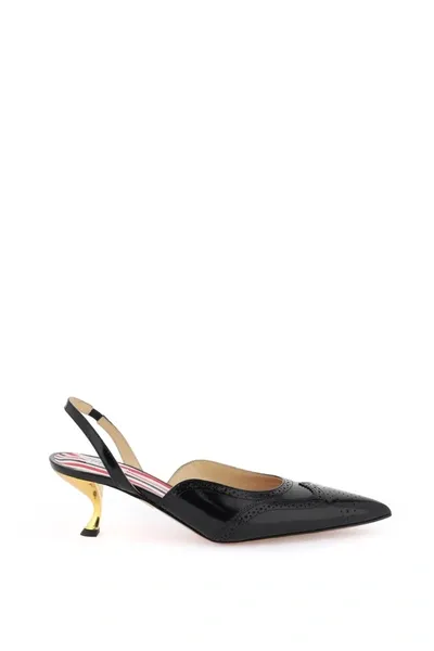 Thom Browne Pointed-toe Low-heel Pumps In Black