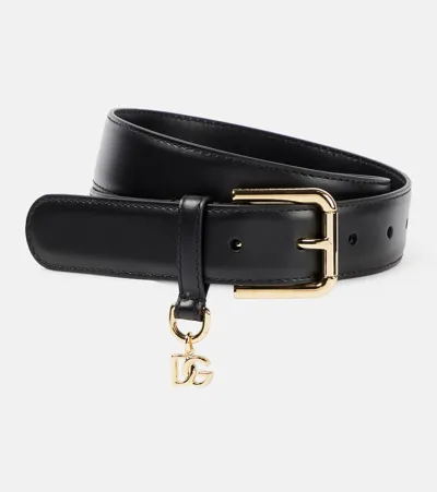 Dolce & Gabbana Leather Belt In Black  