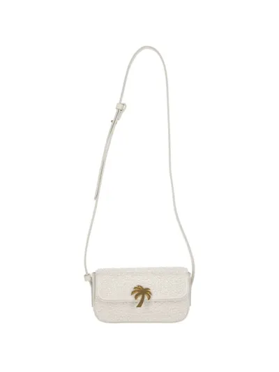 Palm Angels Logo-plaque Stud-embellished Bag In White