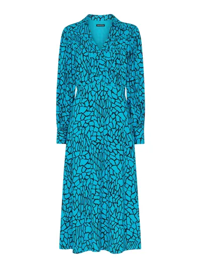 Whistles Terazzo Print Midi Dress In Blue/multi