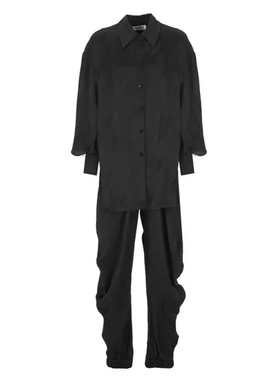 Attico Jumpsuit Jacquard In Black