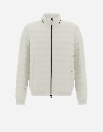 Herno Ecoage Bomber Jacket In Grey Pearl