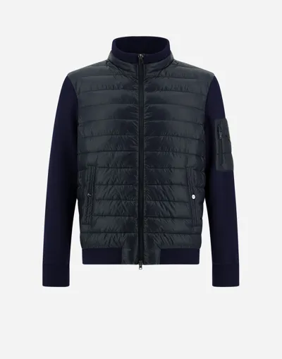 Herno Nylon Ultralight And Yoga Bomber Jacket In Navy Blue