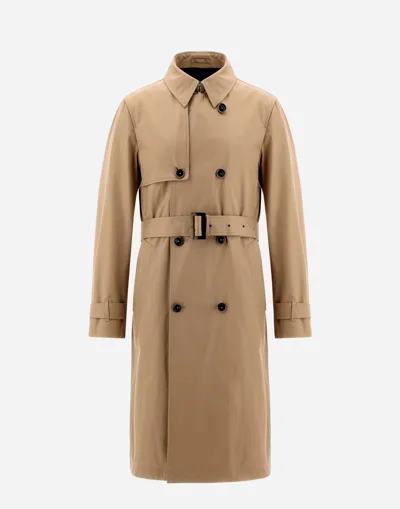 Herno Delon And Monogram Trench Coat In Sand