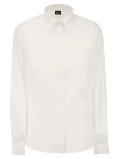 Fay Italian Neck Shirt In White