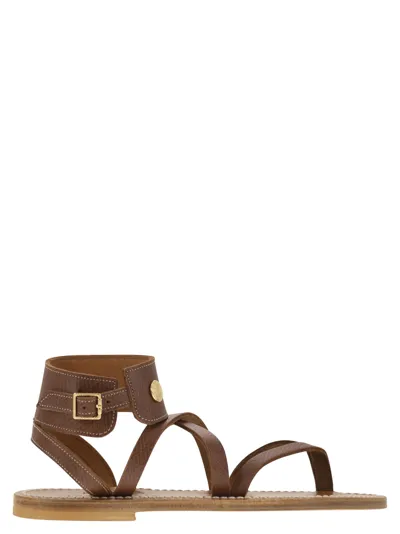 Longchamp X K.jacques Leather Sandals In Brown