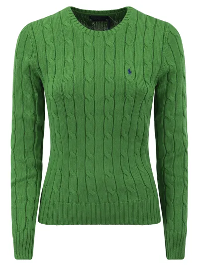 Polo Ralph Lauren Slim-fit Cable Knit In Green