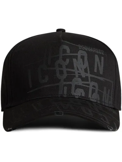 Dsquared2 Logo Printed Baseball Cap In Black