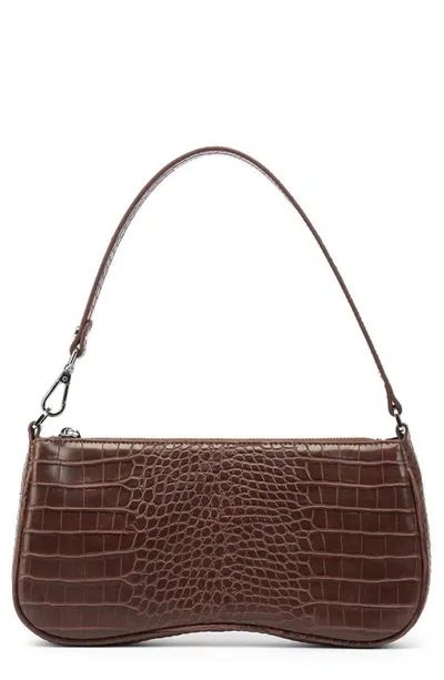 Jw Pei Eva Croc Embossed Faux Leather Convertible Shoulder Bag In Brown