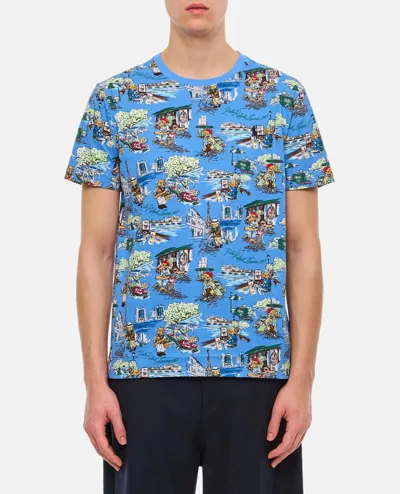 Polo Ralph Lauren Graphic-print Cotton T-shirt In Blue