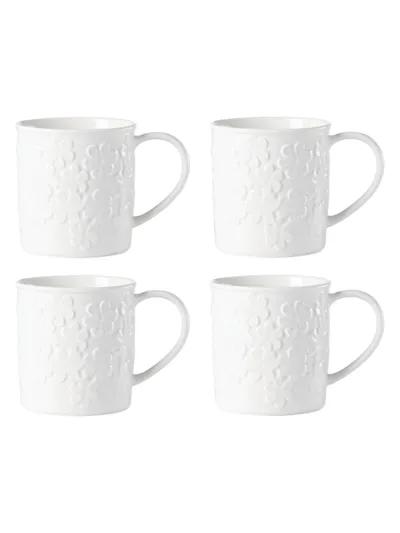 Kate Spade Blossom Lane 4-piece Mug Set In White