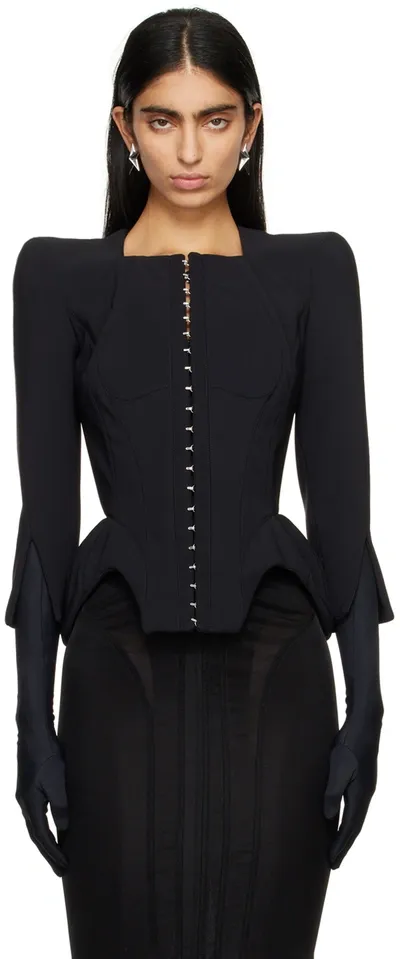 Mugler Black Curvy Jacket In 1999 Black