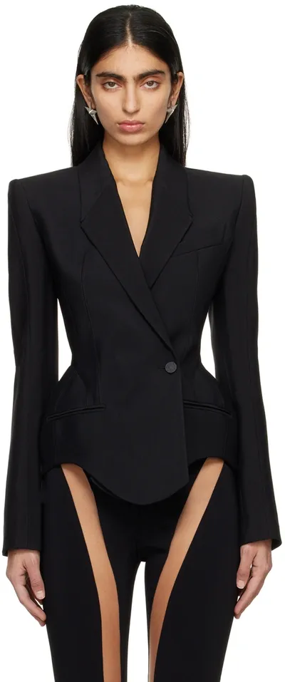 Mugler Double-breasted Blazer In Black