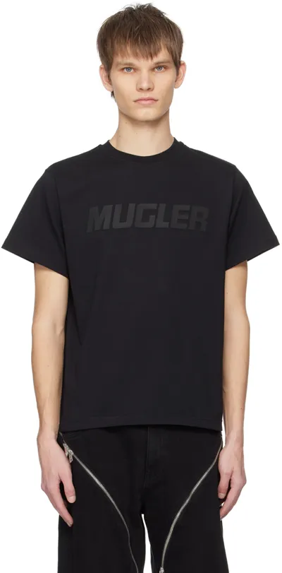 Mugler Logo-detail T-shirt In Black