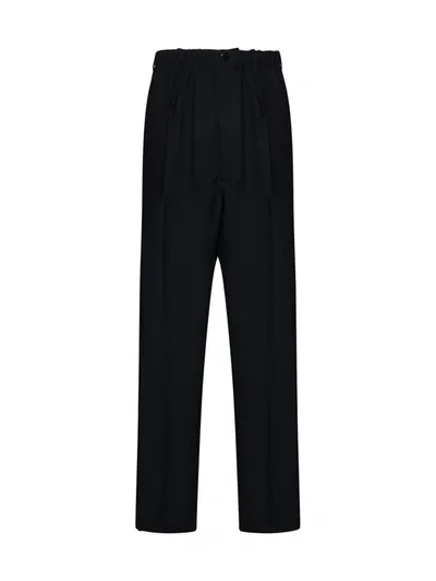 Random Identities Worker-low Crotch Trousers In Black