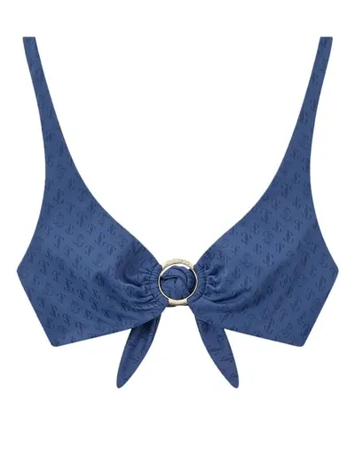 Jimmy Choo Sira Logo-print Bikini In Blue