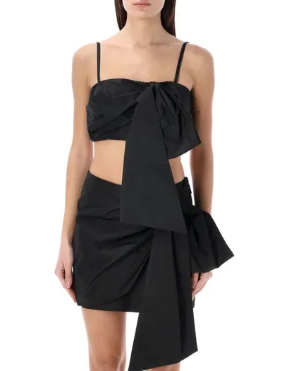 Msgm Bow Top Tafeta In Black