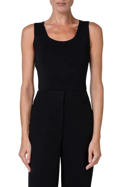 Akris Silk Stretch Knit Tank In Black