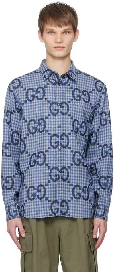 Gucci Blue Jumbo Gg Shirt